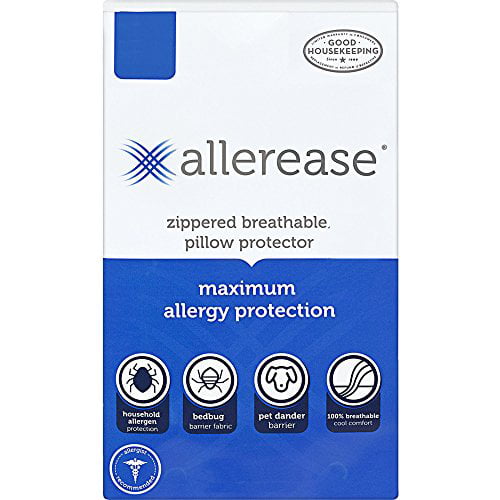 Aller-Ease Maximum Allergy Pillow Protector King 2 Pack 2-Pack – Hypoallergenic Pillowcase Machine Washable Zippered Design Prevents Collection of Bedbugs and Allergens White 